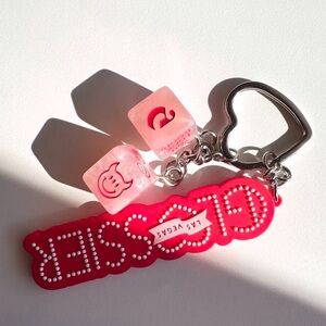Glossier Vegas Keychain Las Vegas only limited edition! New GIFT Bag charm GWP